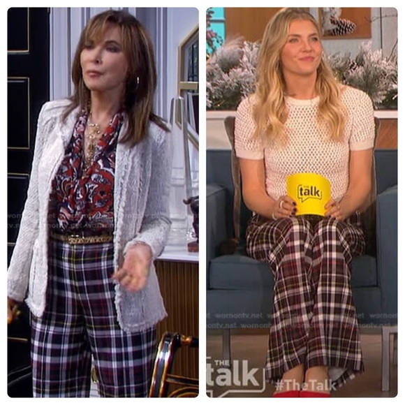 ALICE + OLIVIA Dylan Plaid Wide Leg Pant - Picture 9 of 12